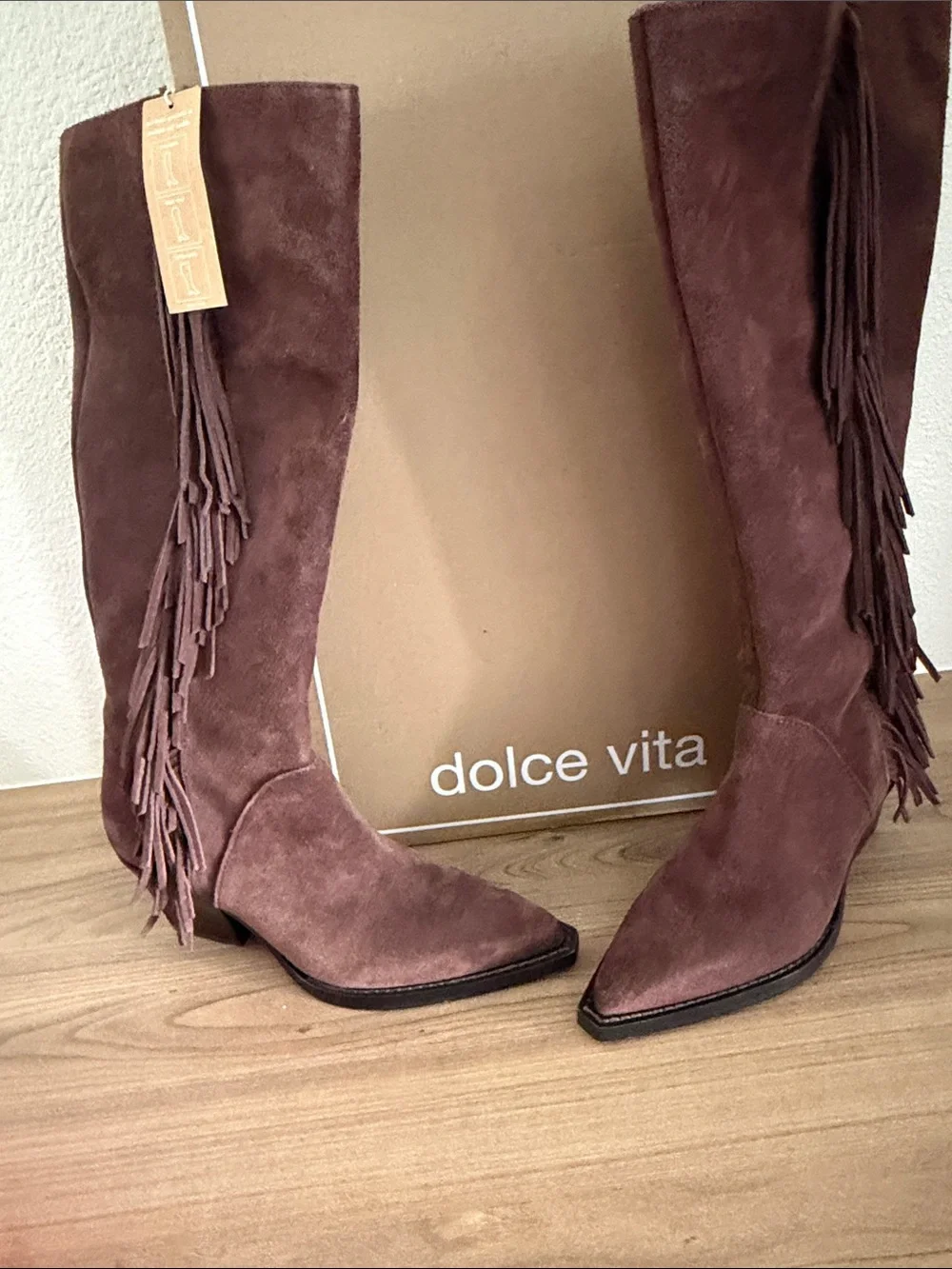 Dolce Vita chocolate Suede Fringe Boots NWT